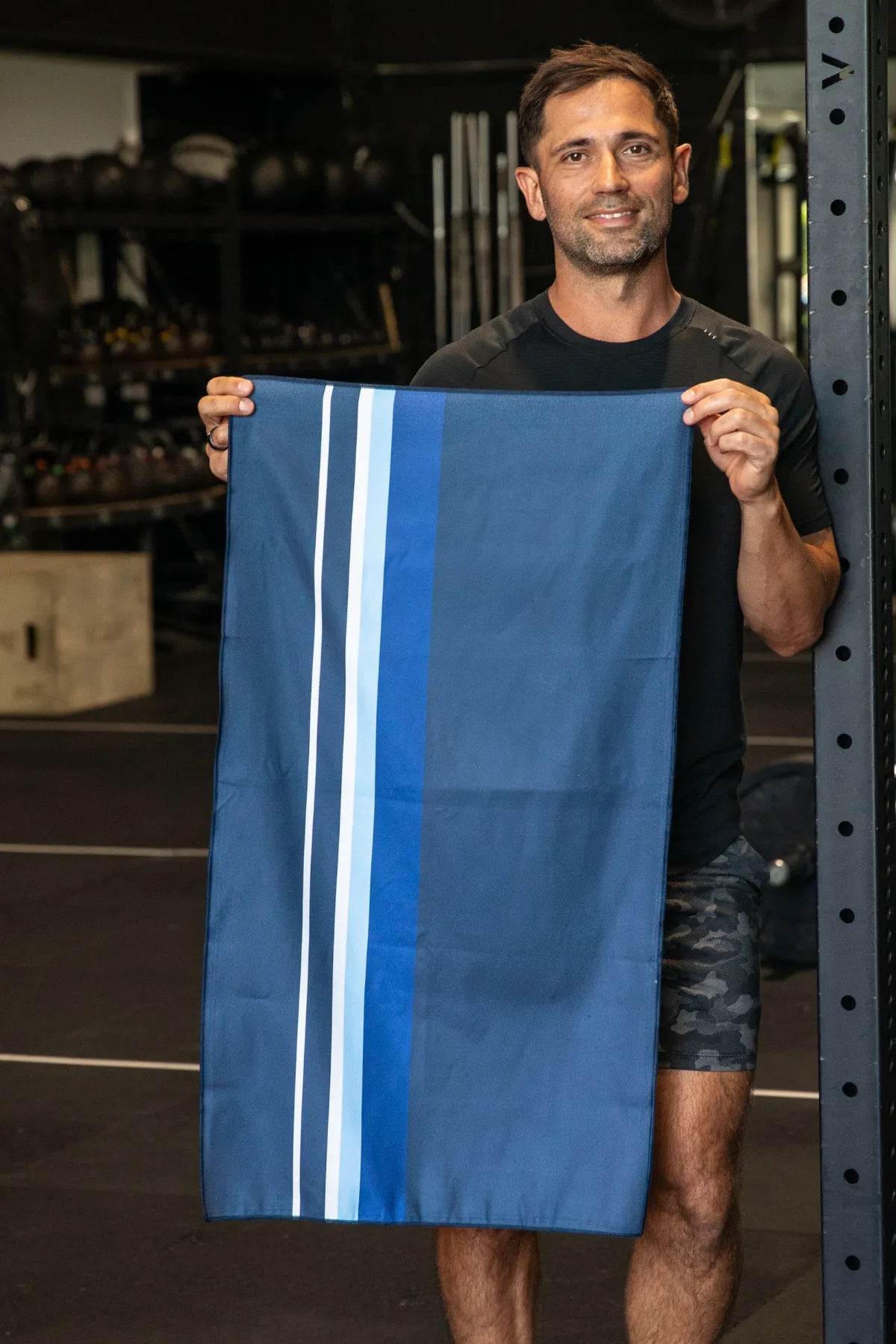 Striped Navy Gym Towel
