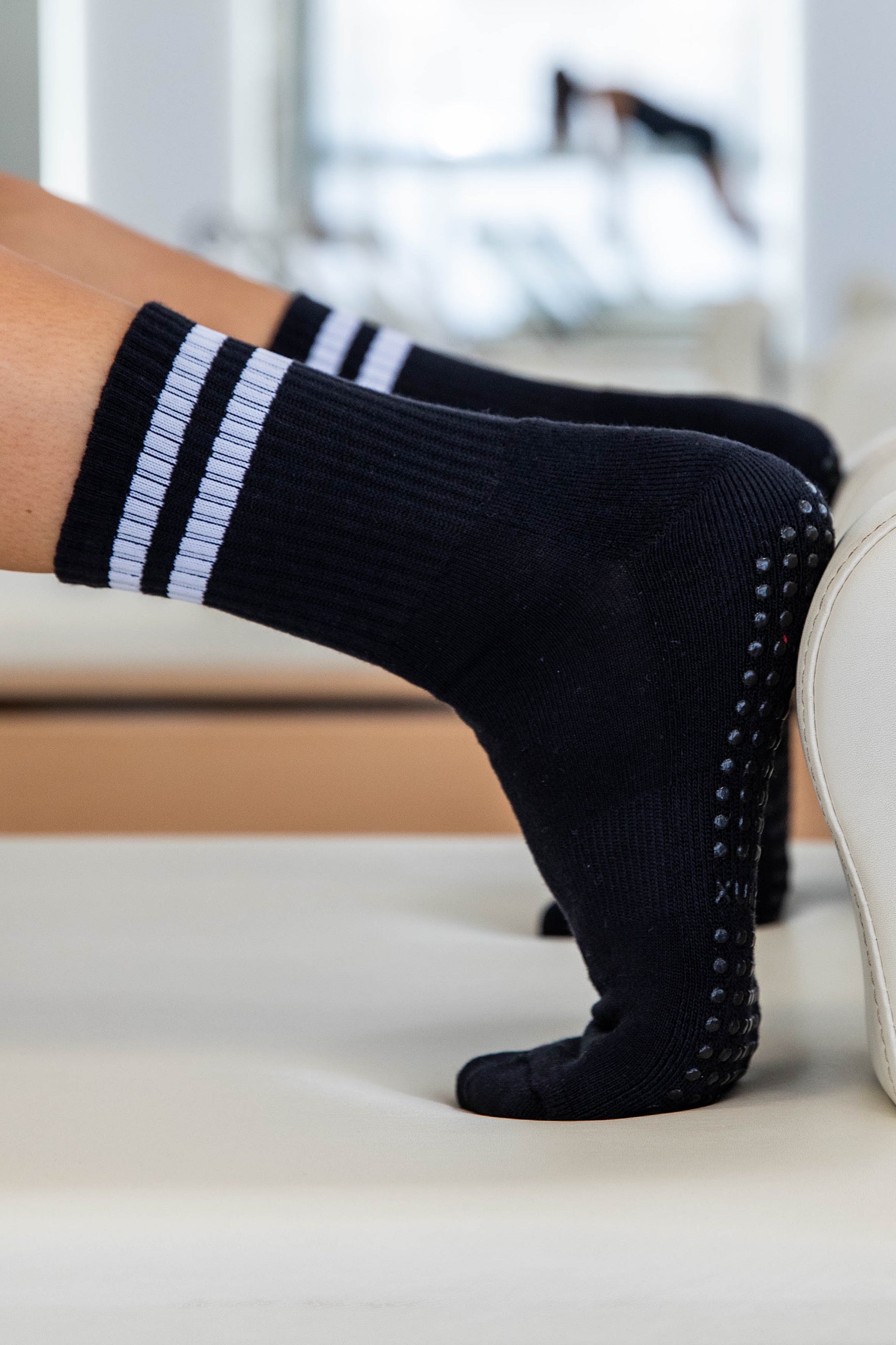 Crew Black Grip Socks-Cheeky Winx