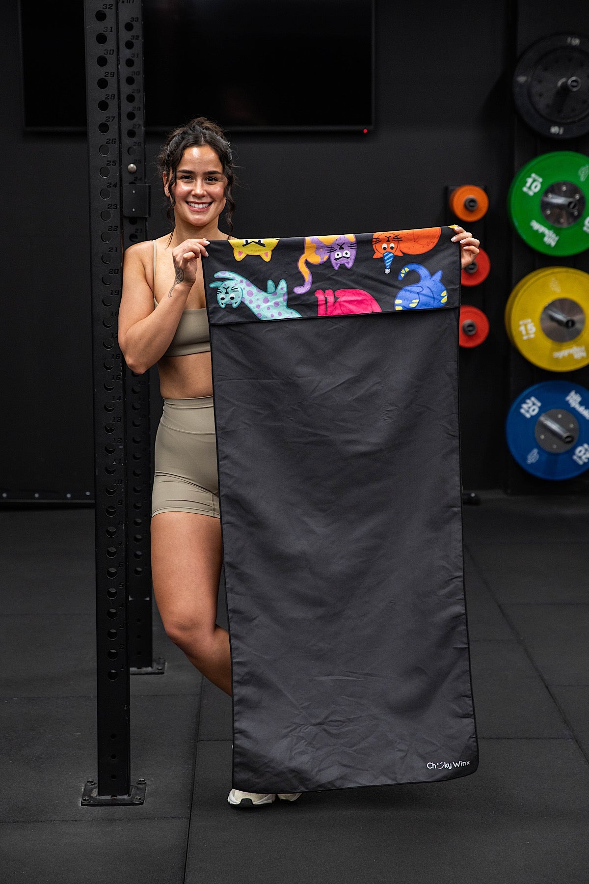 Hooded Neon Cats X Teggun Gym Towel-Cheeky Winx