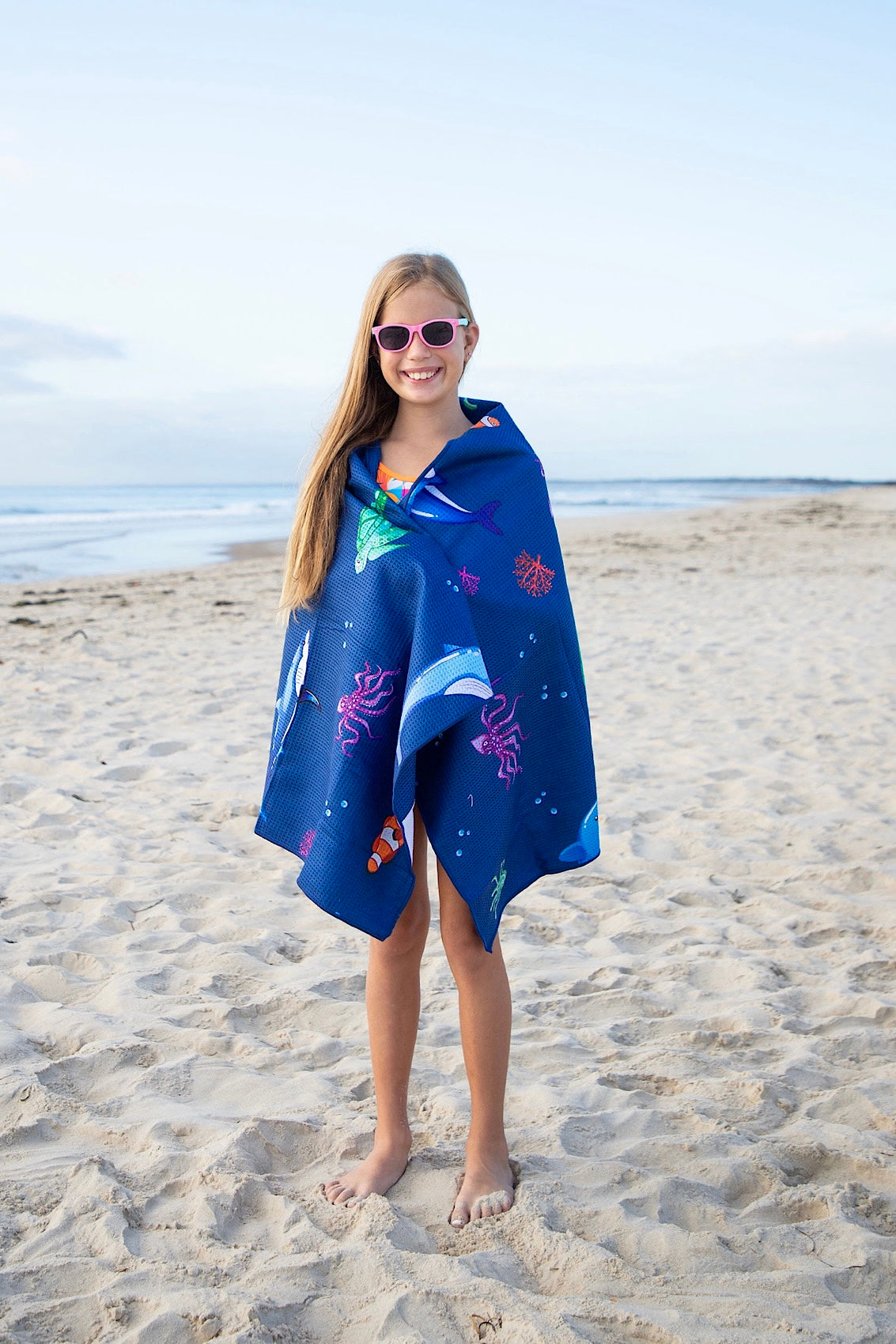Kids Ocean Animals Beach Towel-Cheeky Winx