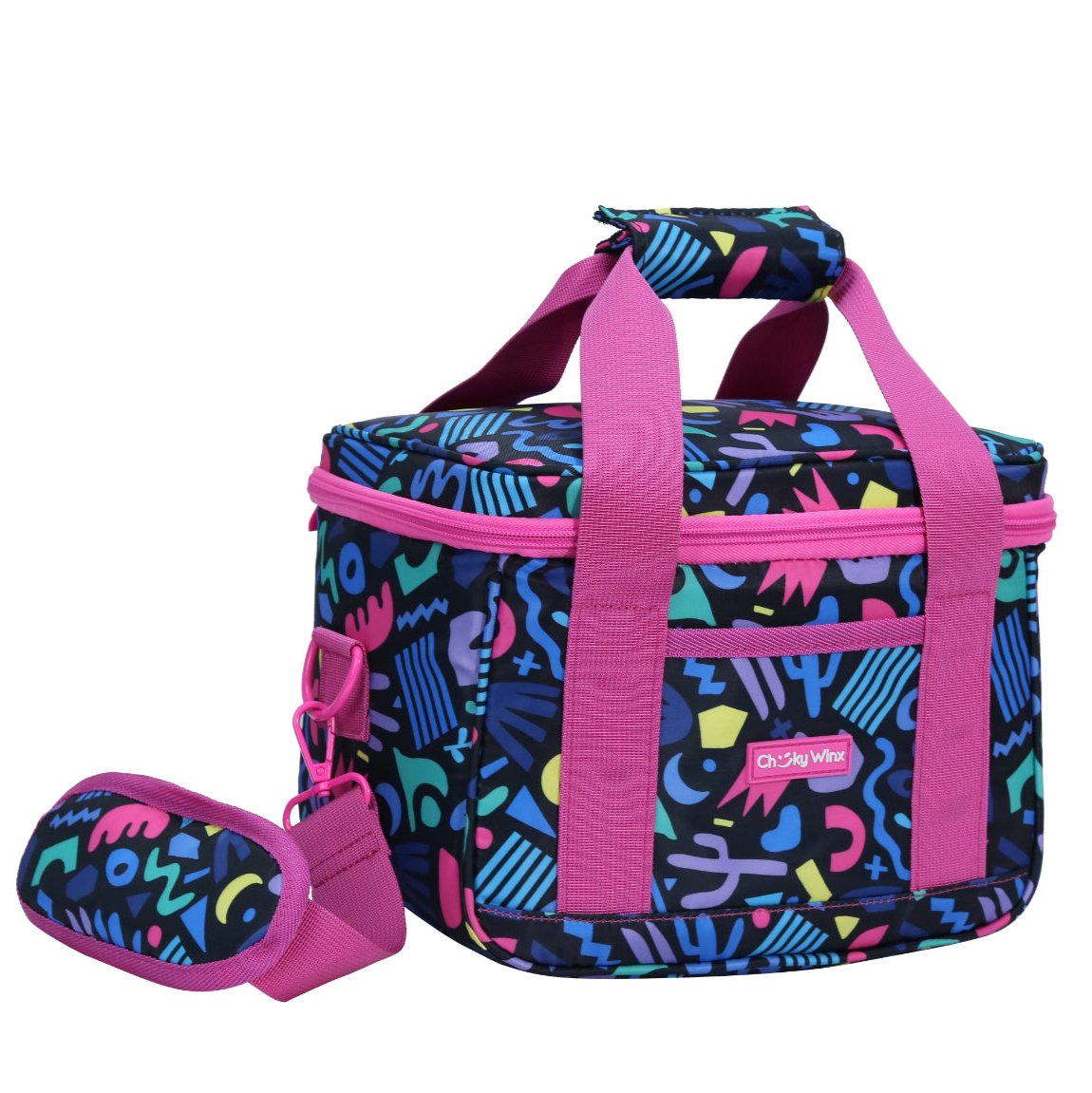Large Black Fiesta x Deb McNaughton Lunch Bag-Cheeky Winx