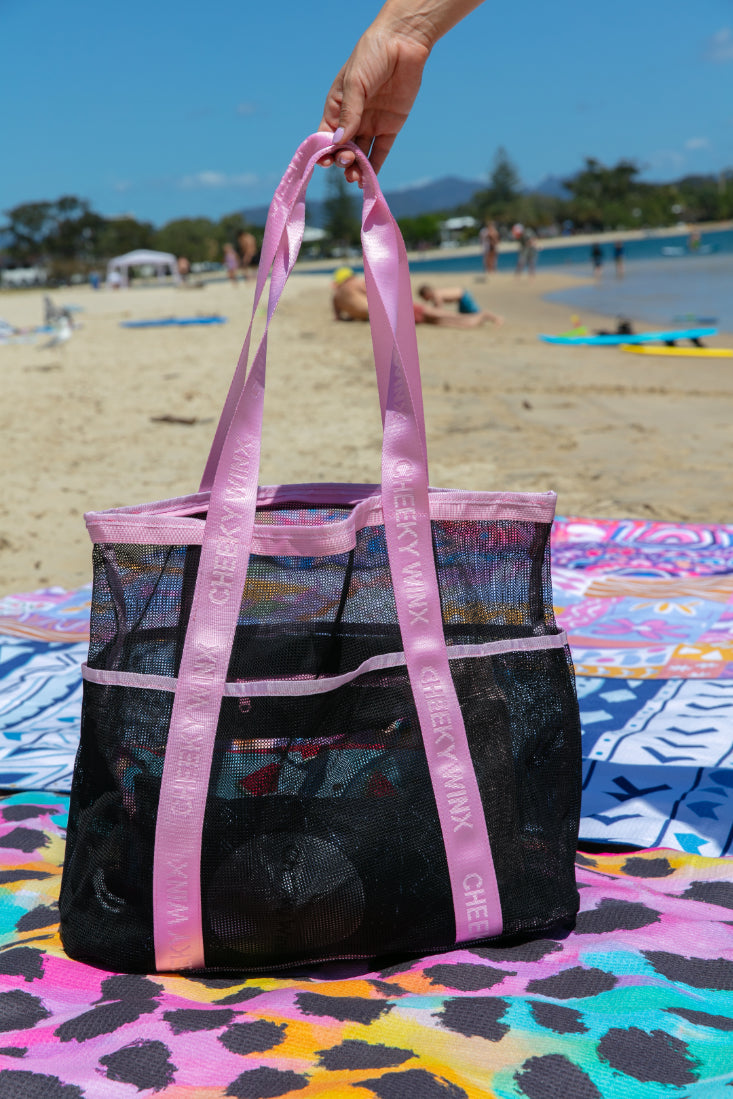Pink Eclipse Mesh Beach Bag-Cheeky Winx