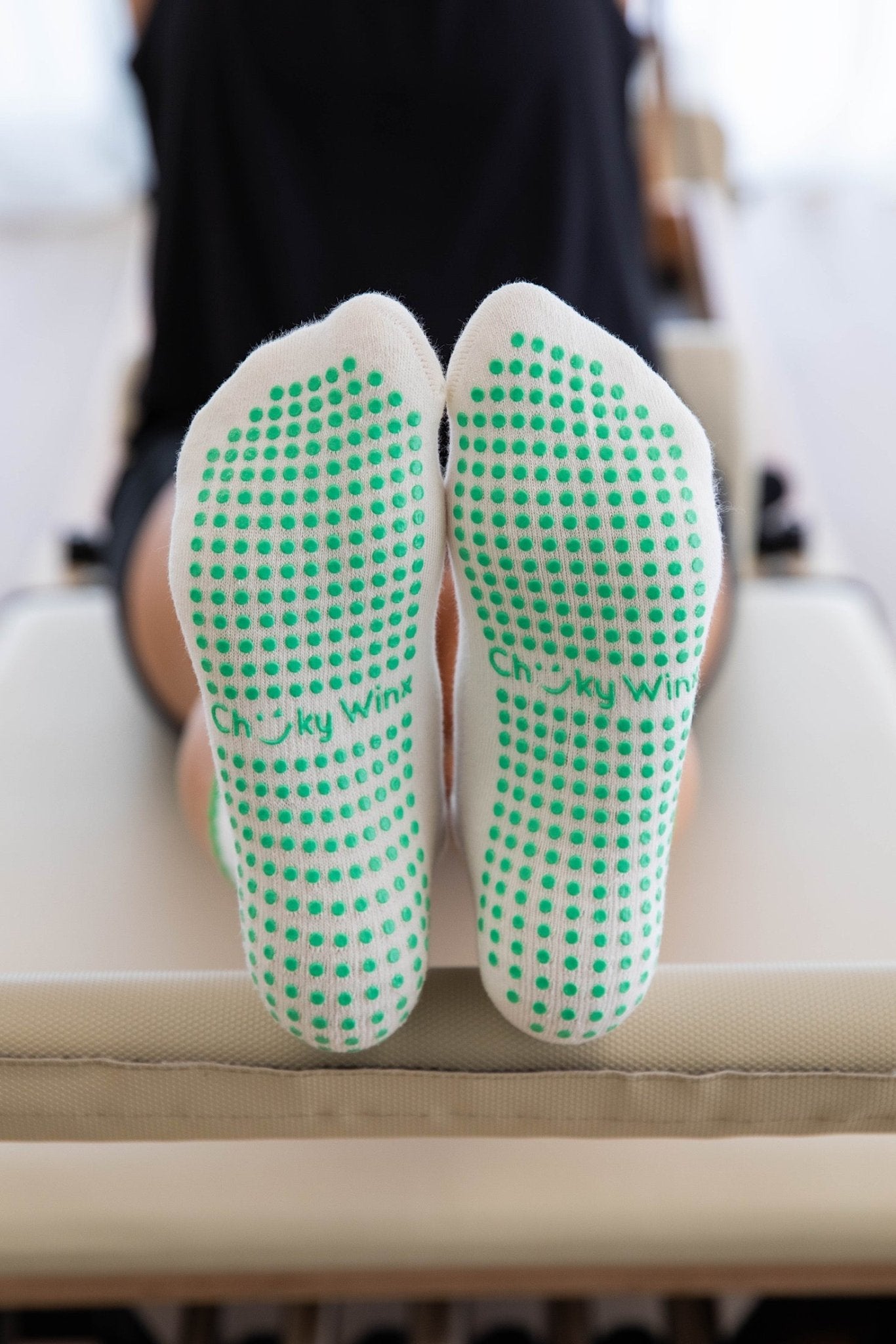 Coriander non-slip grip socks for Pilates reformer and barre by Cheeky Winx Australia