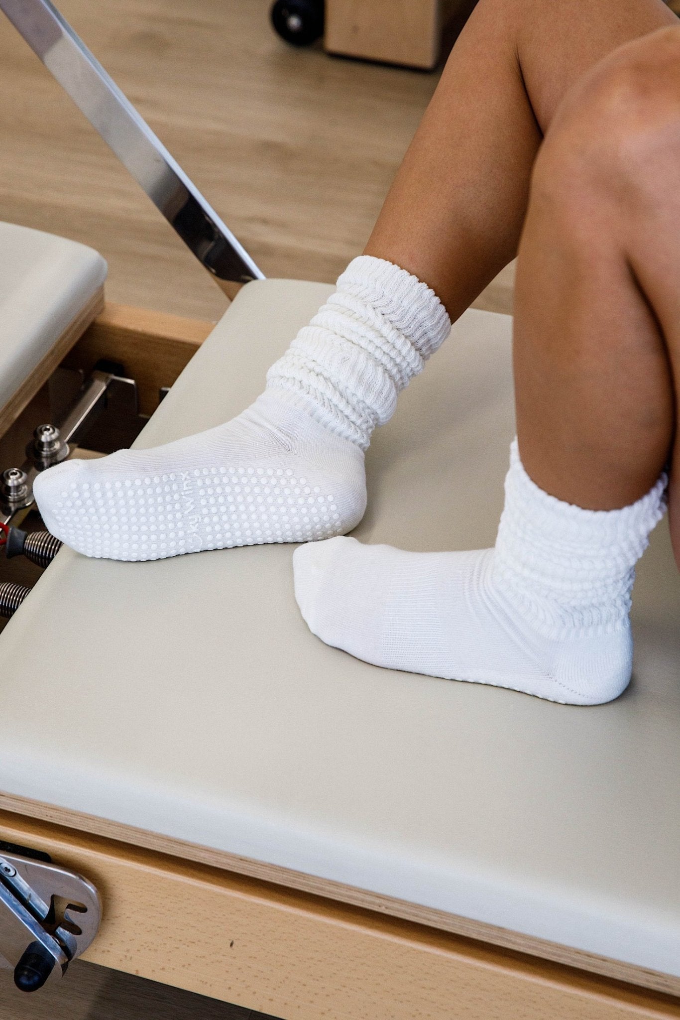 Scrunch Cream non-slip grip socks for Pilates reformer and barre by Cheeky Winx Australia