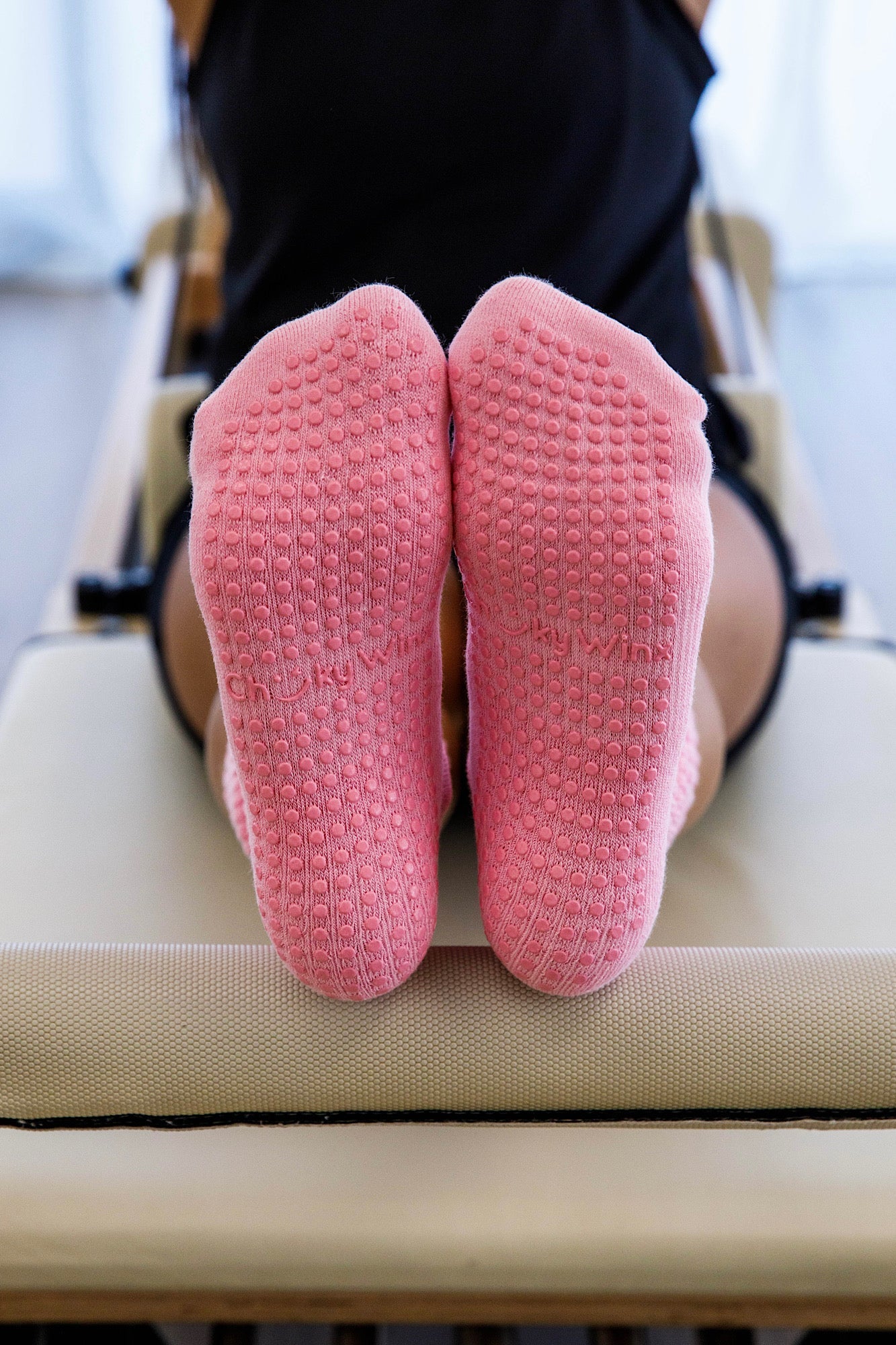 Scrunch Pink non-slip grip socks for Pilates reformer and barre by Cheeky Winx Australia