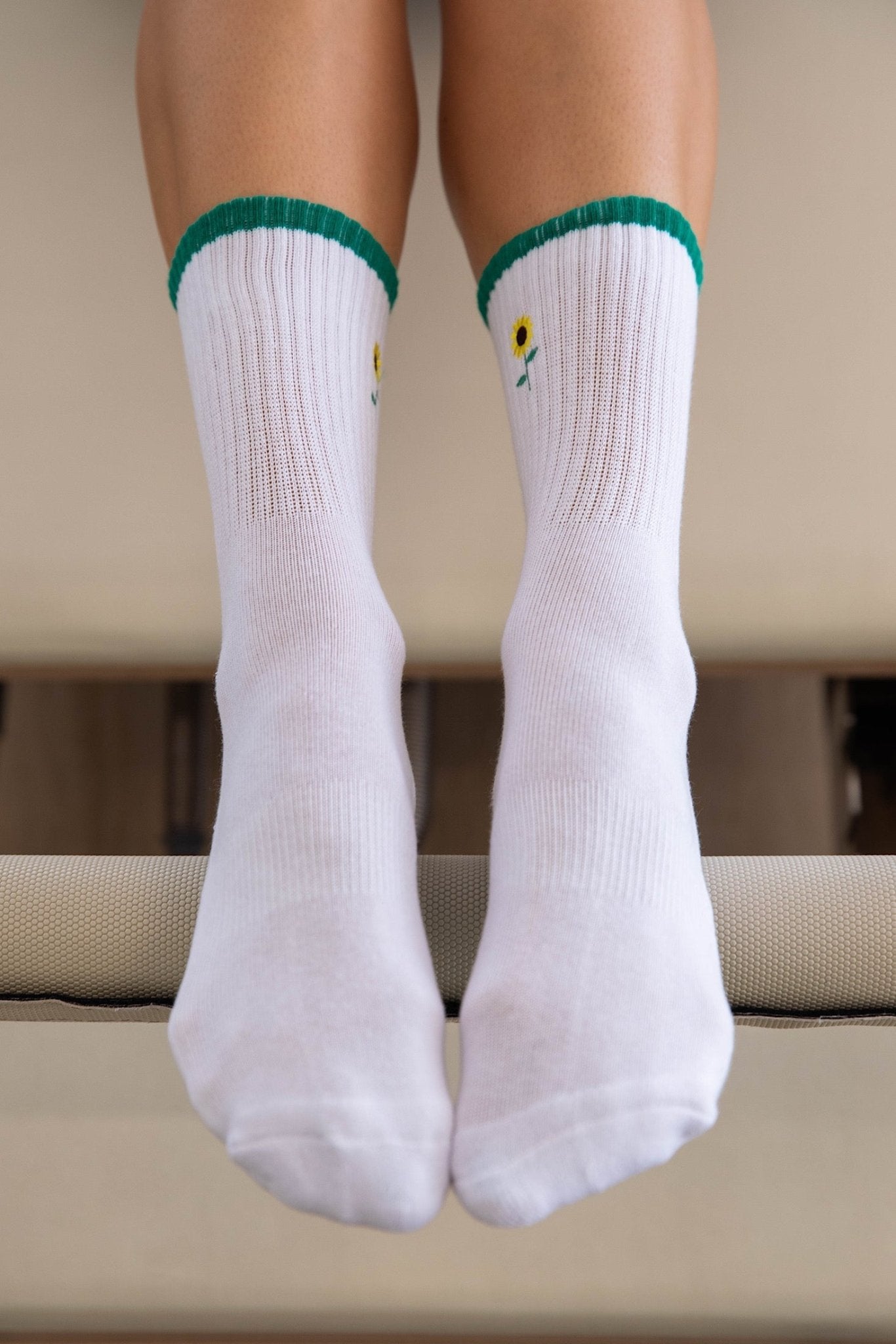 Sunflower non-slip grip socks for Pilates reformer and barre by Cheeky Winx Australia