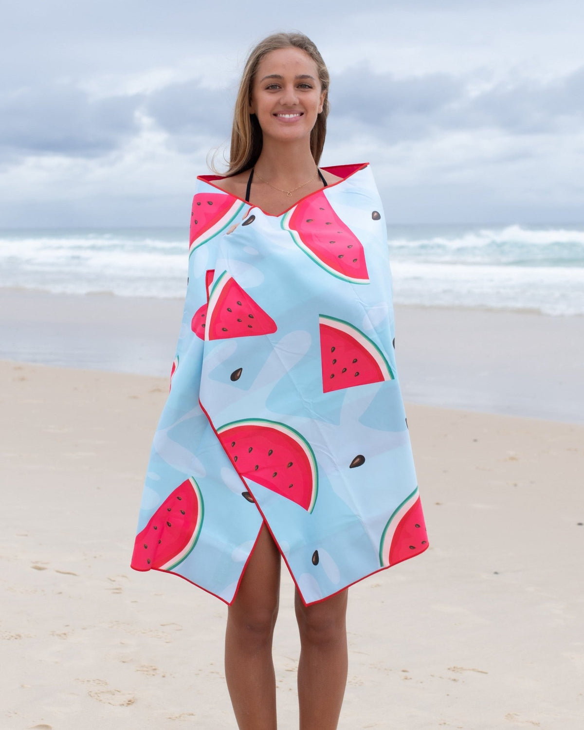 Watermelon lightweight travel towel 160x80cm 315g quick-dry by Cheeky Winx Australia