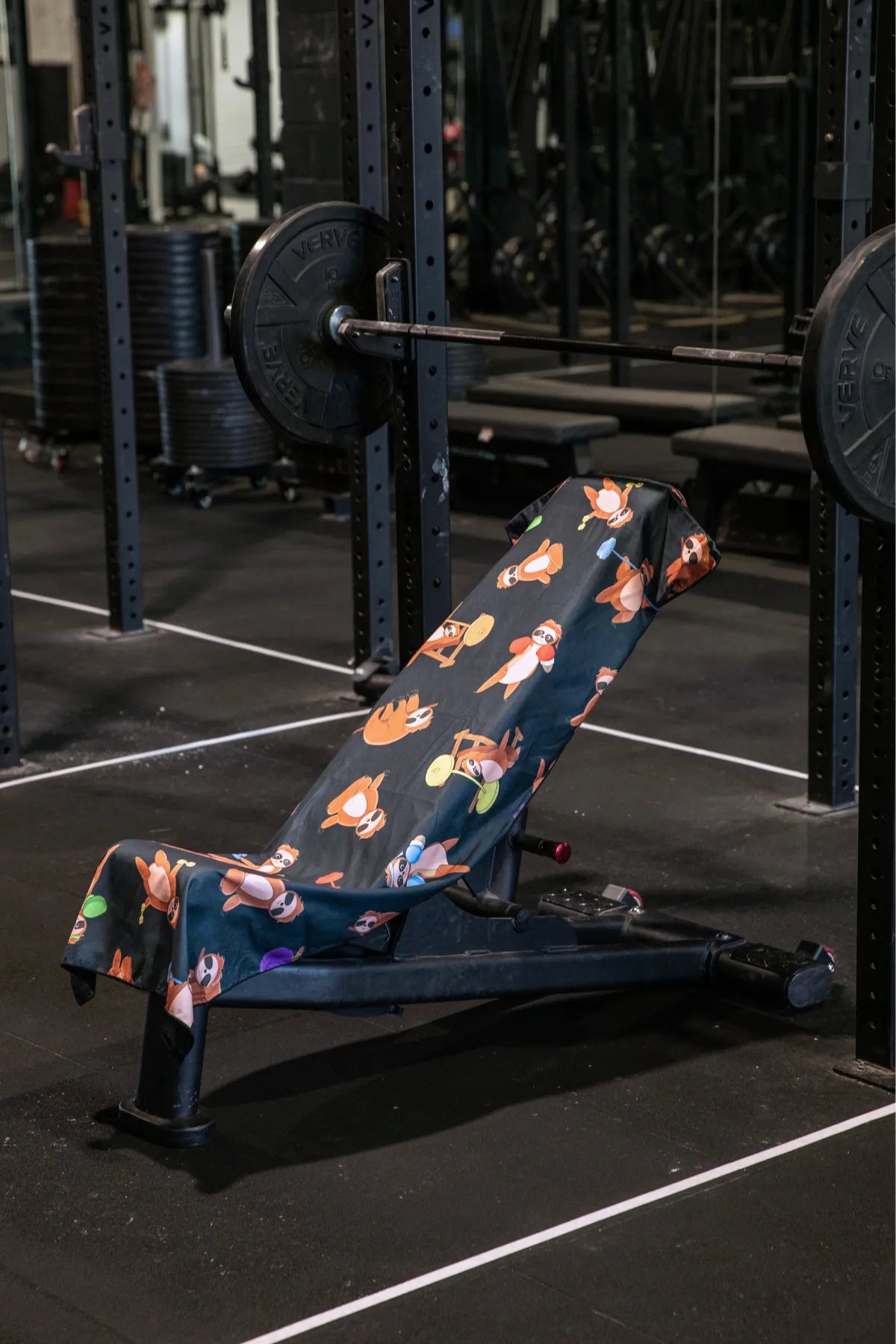 Shredded Sloths hooded gym towel 140x60cm with zip pocket in hood by Cheeky Winx Australia