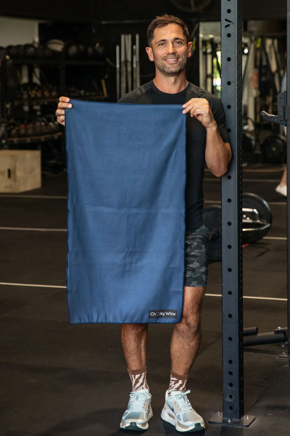 Striped Navy Gym Towel