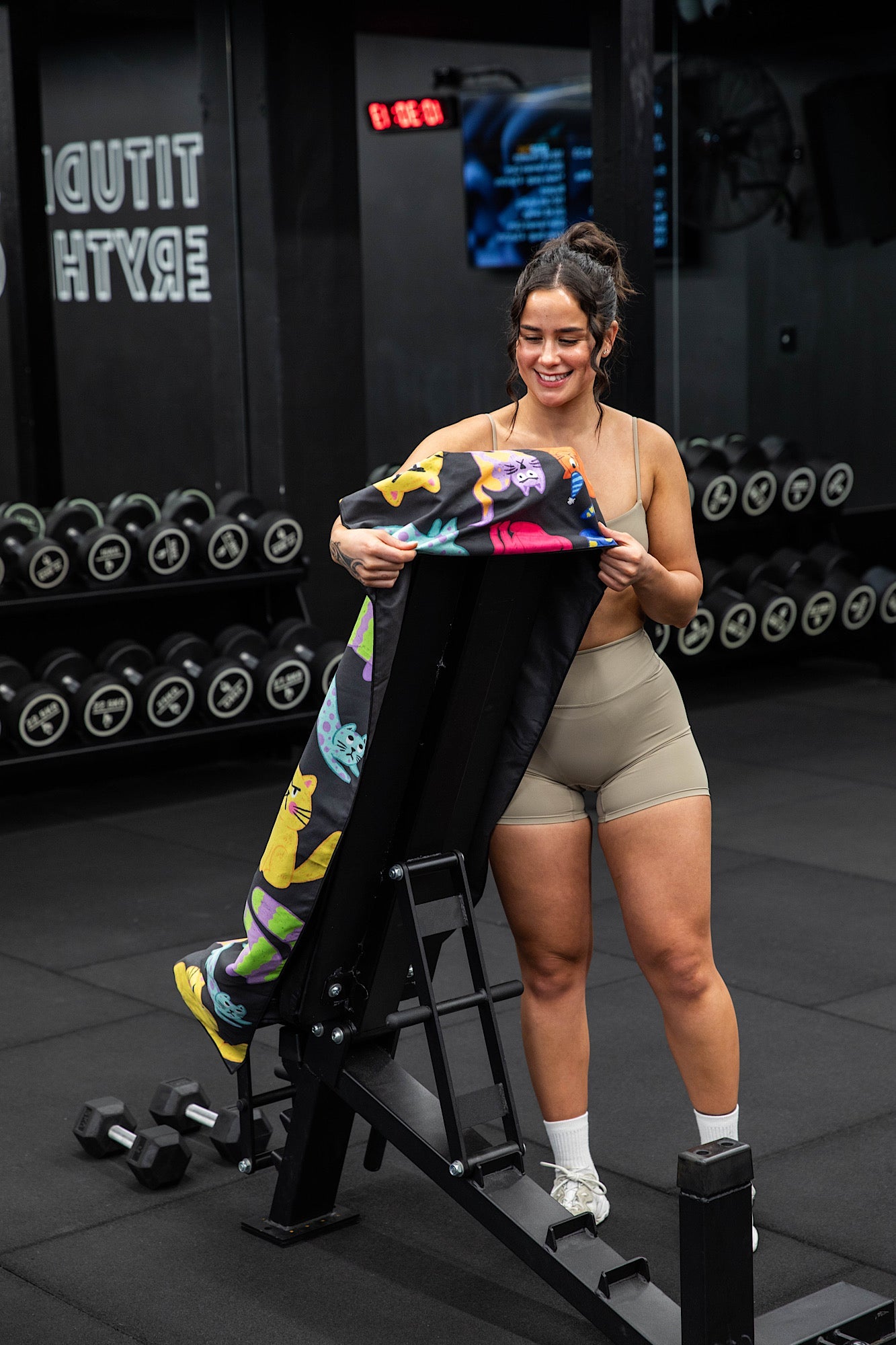 Hooded Neon Cats X Teggun Gym Towel-Cheeky Winx