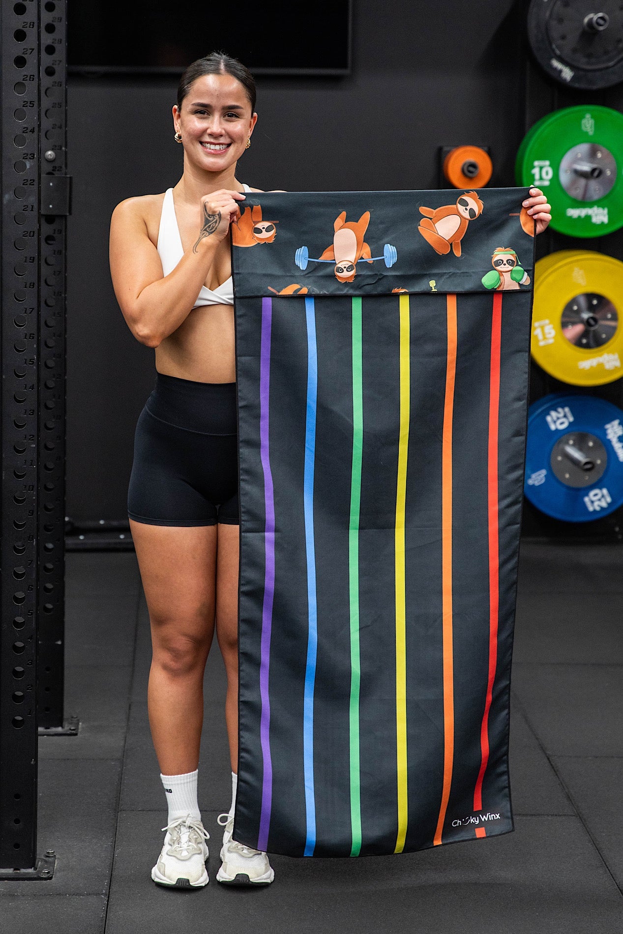 Hooded Shredded Sloths Gym Towel-Cheeky Winx