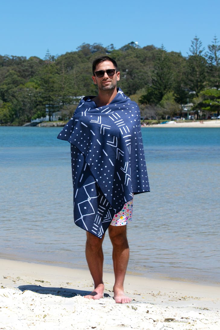 Aztec Blue Beach Towel - Cheeky Winx