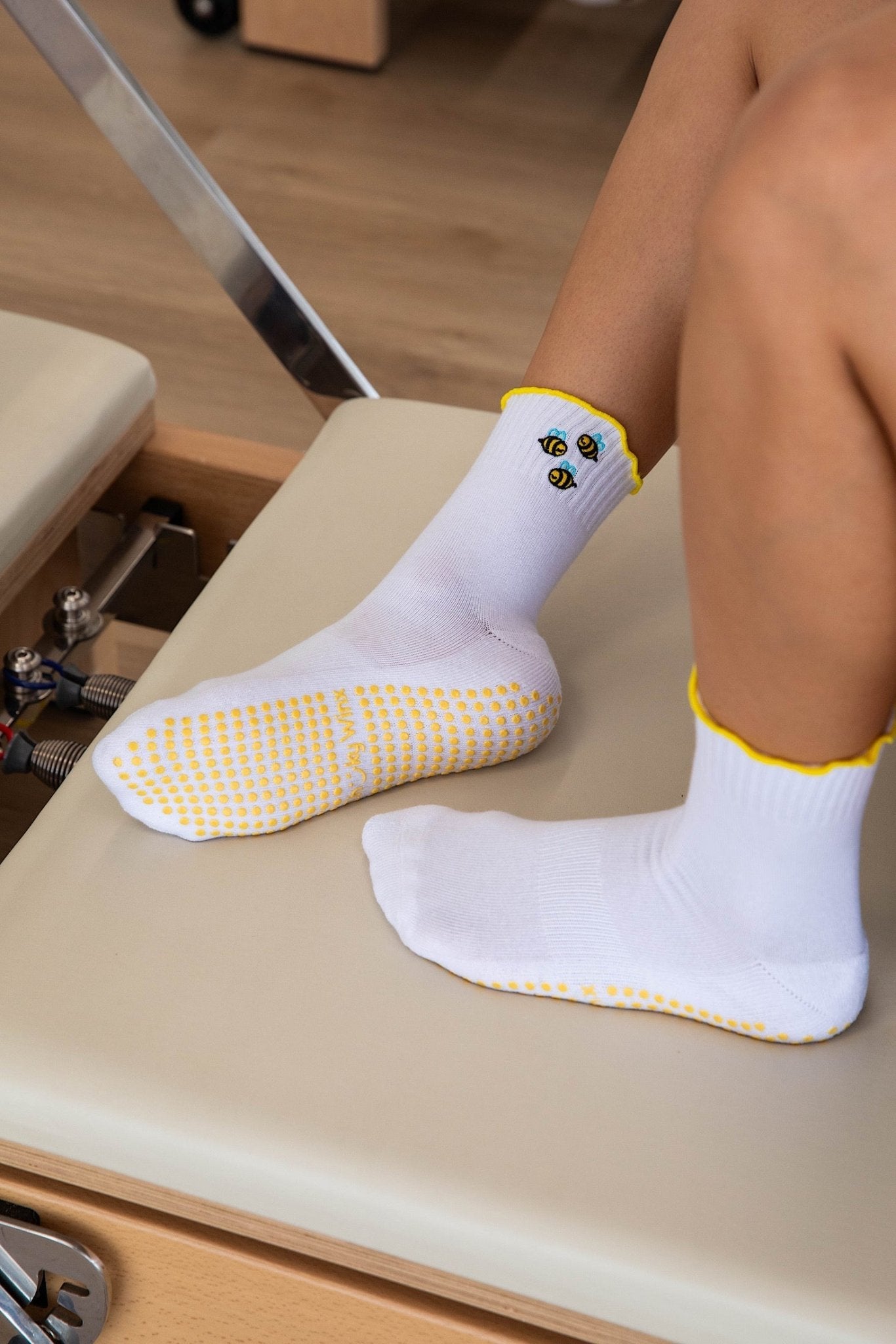 Bumble Bees non-slip grip socks for Pilates reformer and barre by Cheeky Winx Australia
