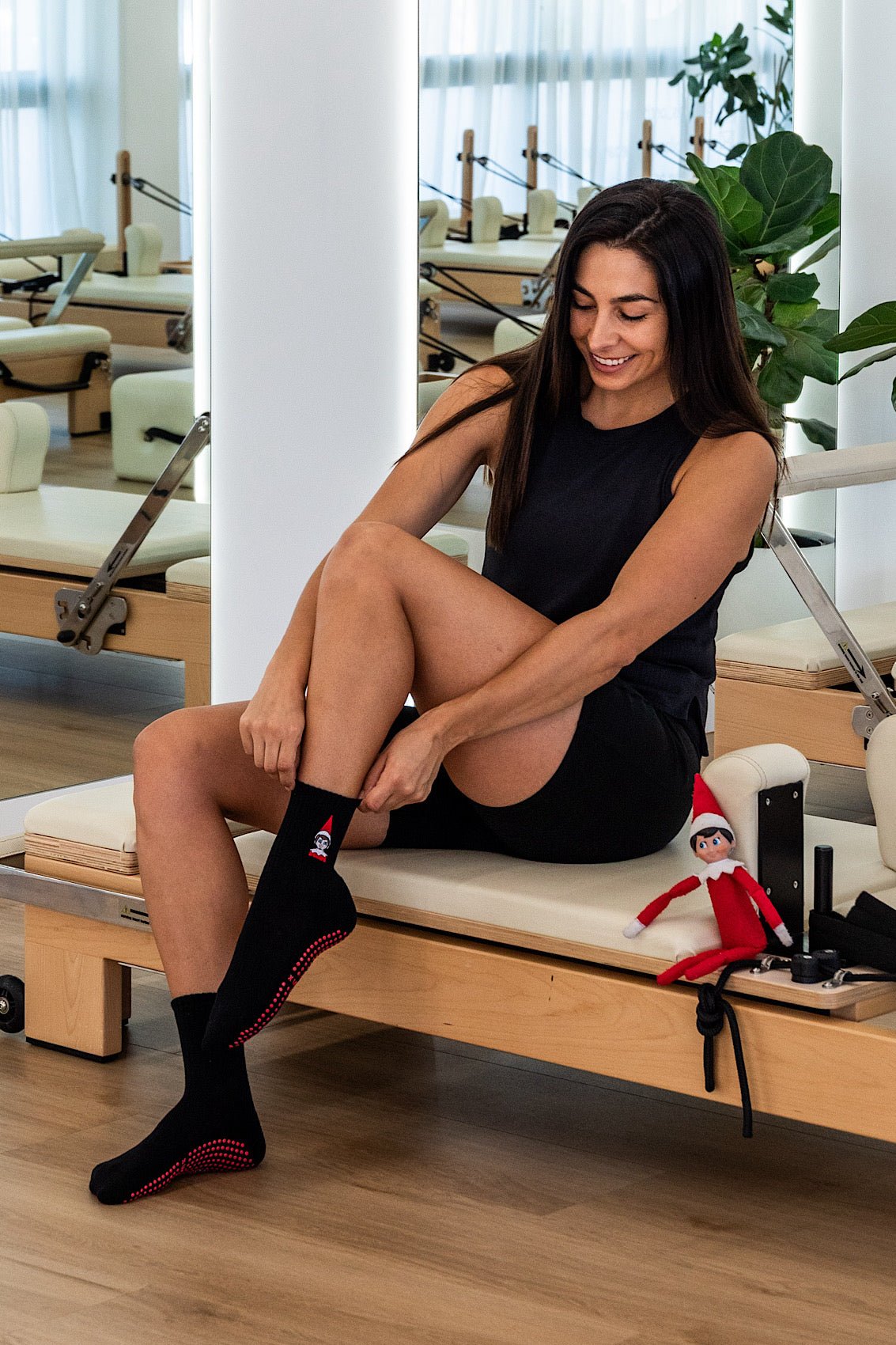 Crew The Elf On The Shelf® Blue Eyes non-slip grip socks for Pilates reformer and barre by Cheeky Winx Australia