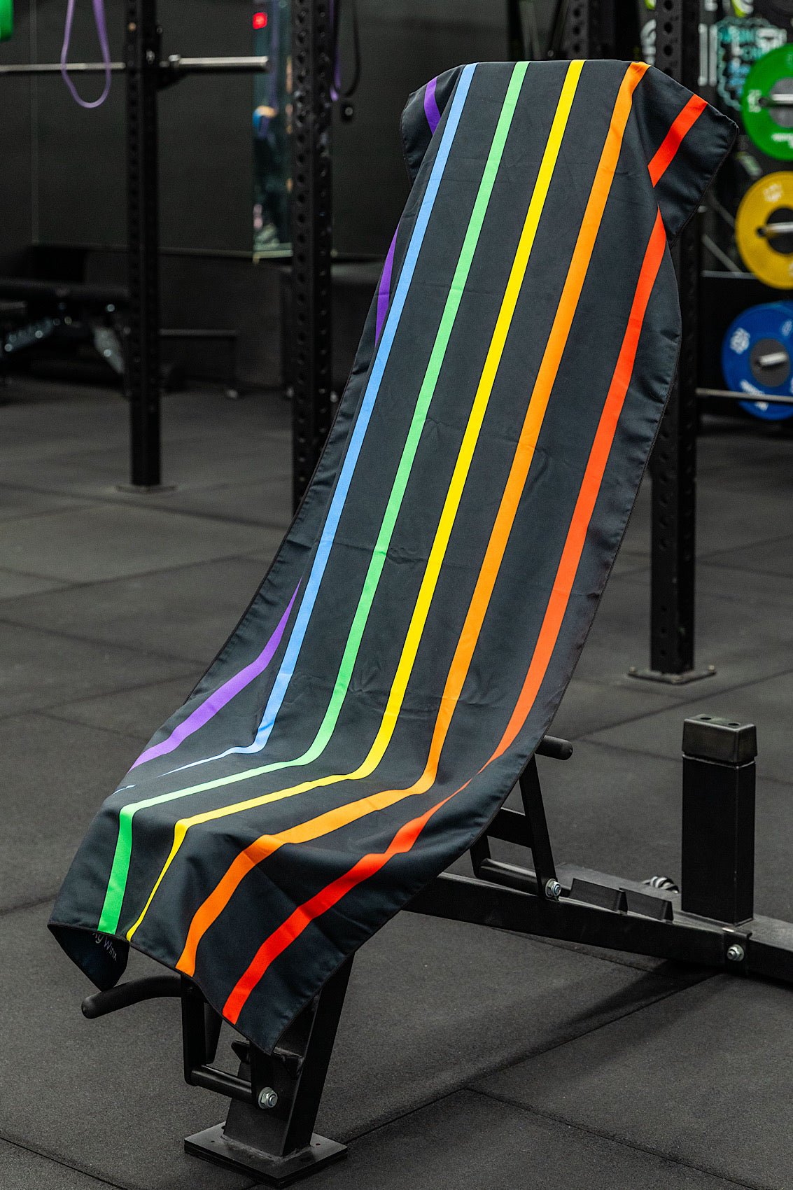 Stripes hooded gym towel 140x60cm with zip pocket in hood by Cheeky Winx Australia