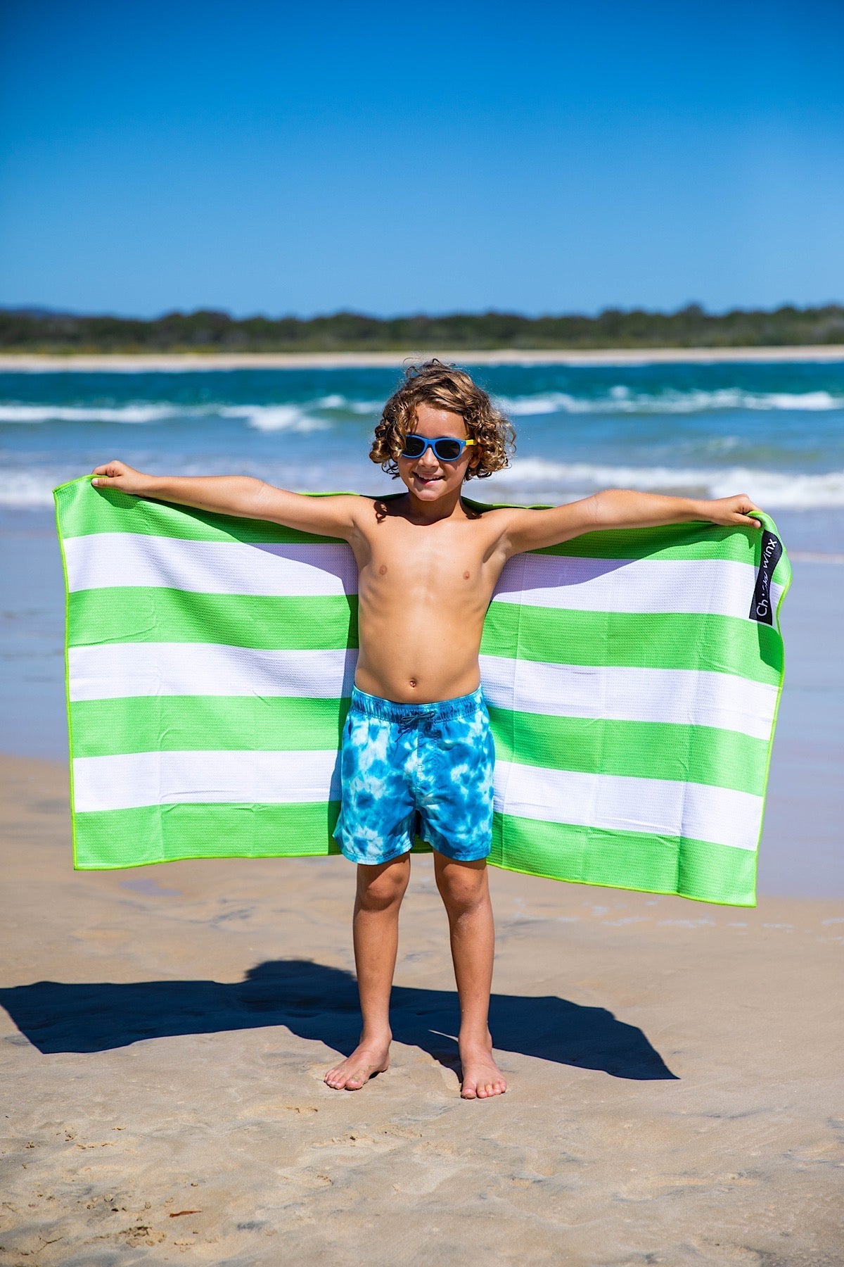 Dinosaurs sand-free kids beach towel 140x70cm personalised by Cheeky Winx Australia