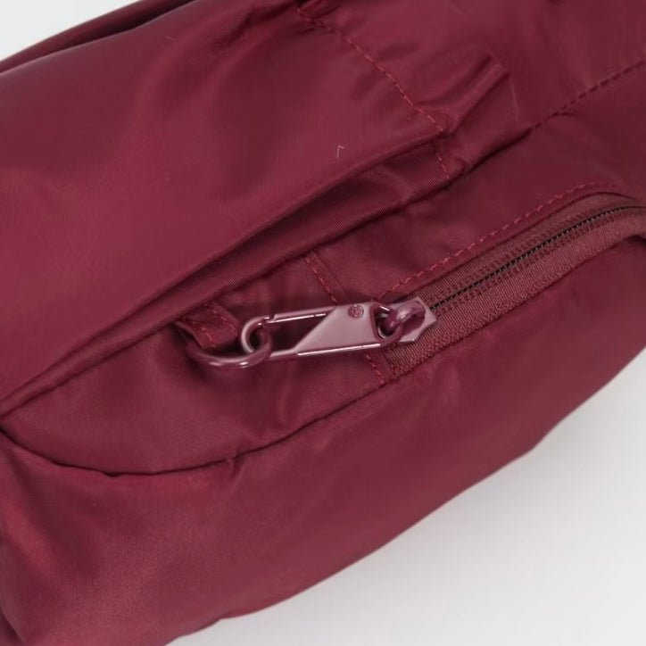 Mulberry water bottle bag with anti-theft zips and hidden passport pocket by Cheeky Winx