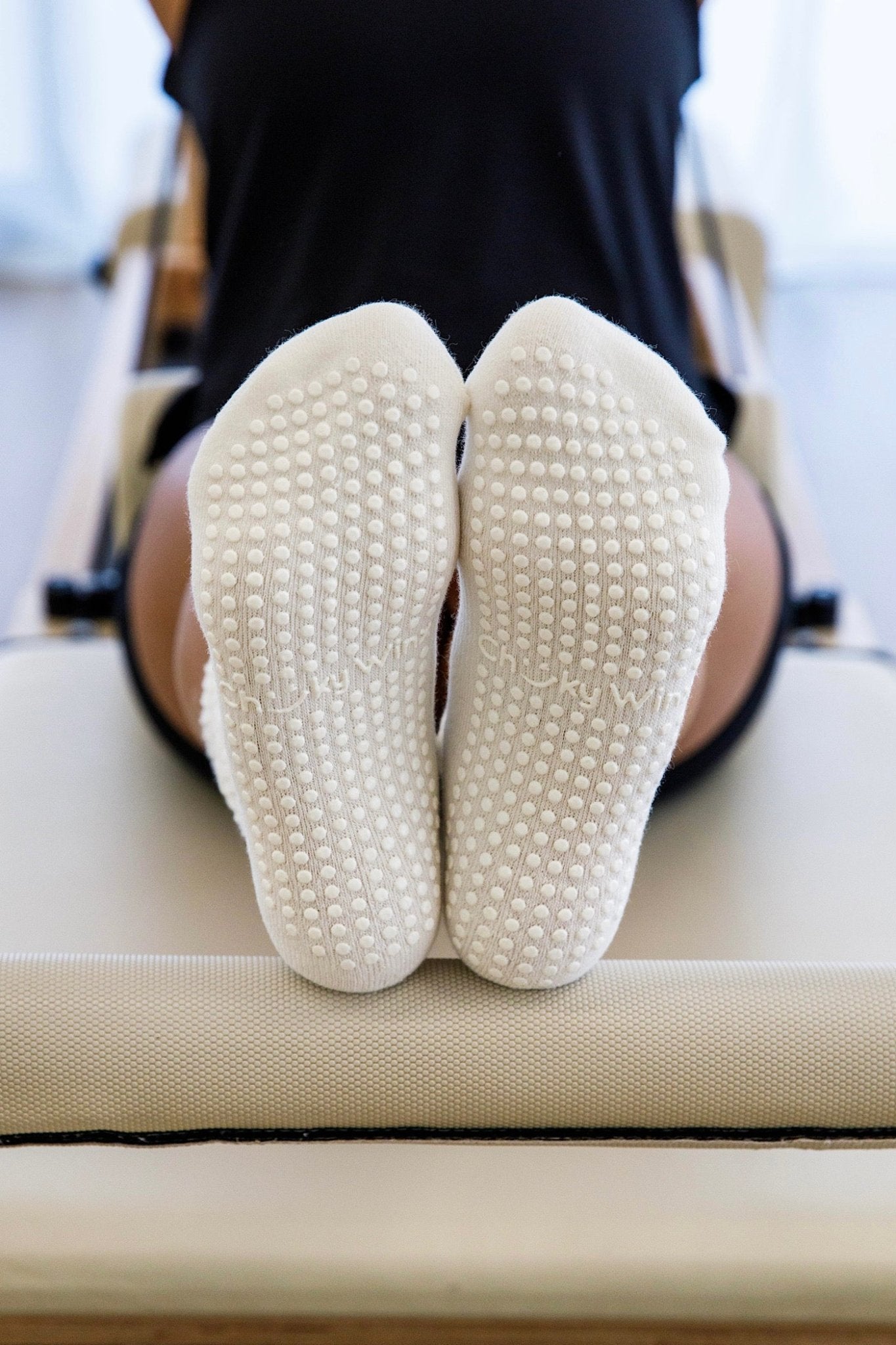Scrunch Cream non-slip grip socks for Pilates reformer and barre by Cheeky Winx Australia