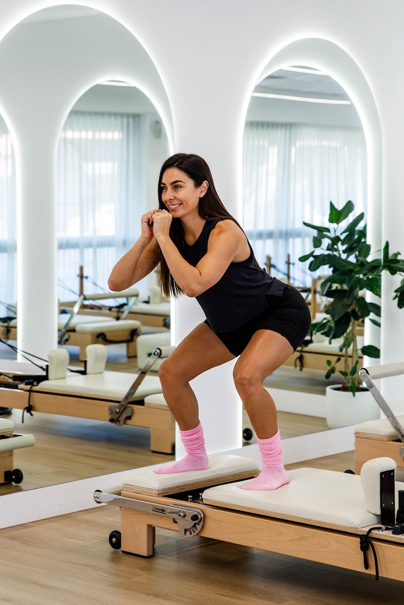 Scrunch Pink non-slip grip socks for Pilates reformer and barre by Cheeky Winx Australia