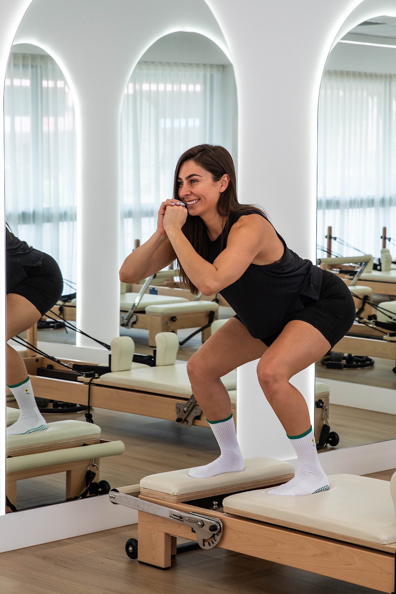 Sunflower non-slip grip socks for Pilates reformer and barre by Cheeky Winx Australia