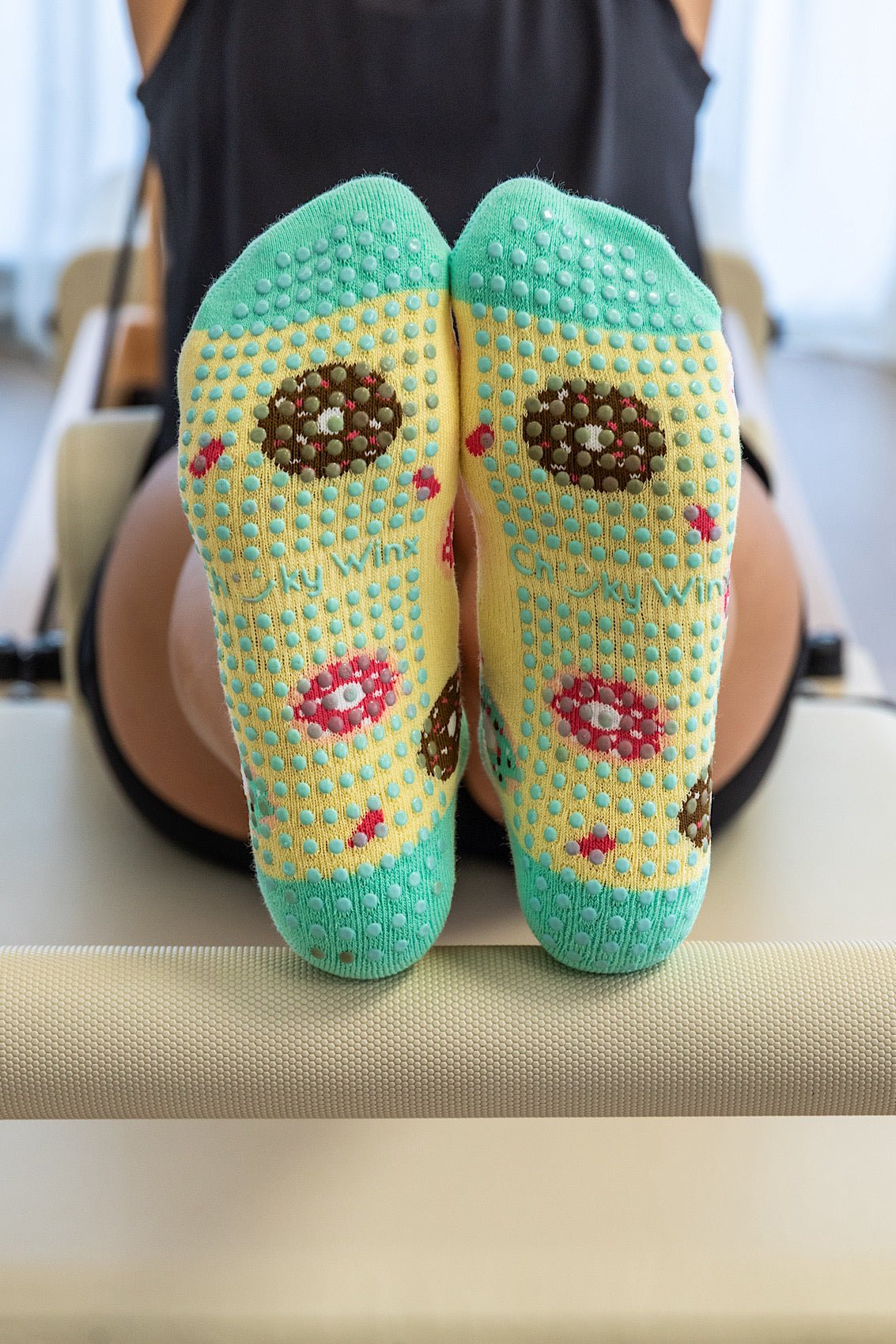Sweet Donuts non-slip grip socks for Pilates reformer and barre by Cheeky Winx Australia