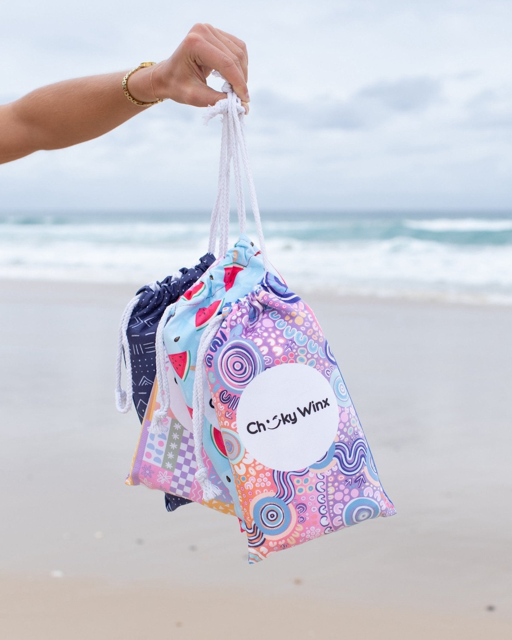 Patchwork lightweight travel towel 160x80cm 315g quick-dry by Cheeky Winx Australia